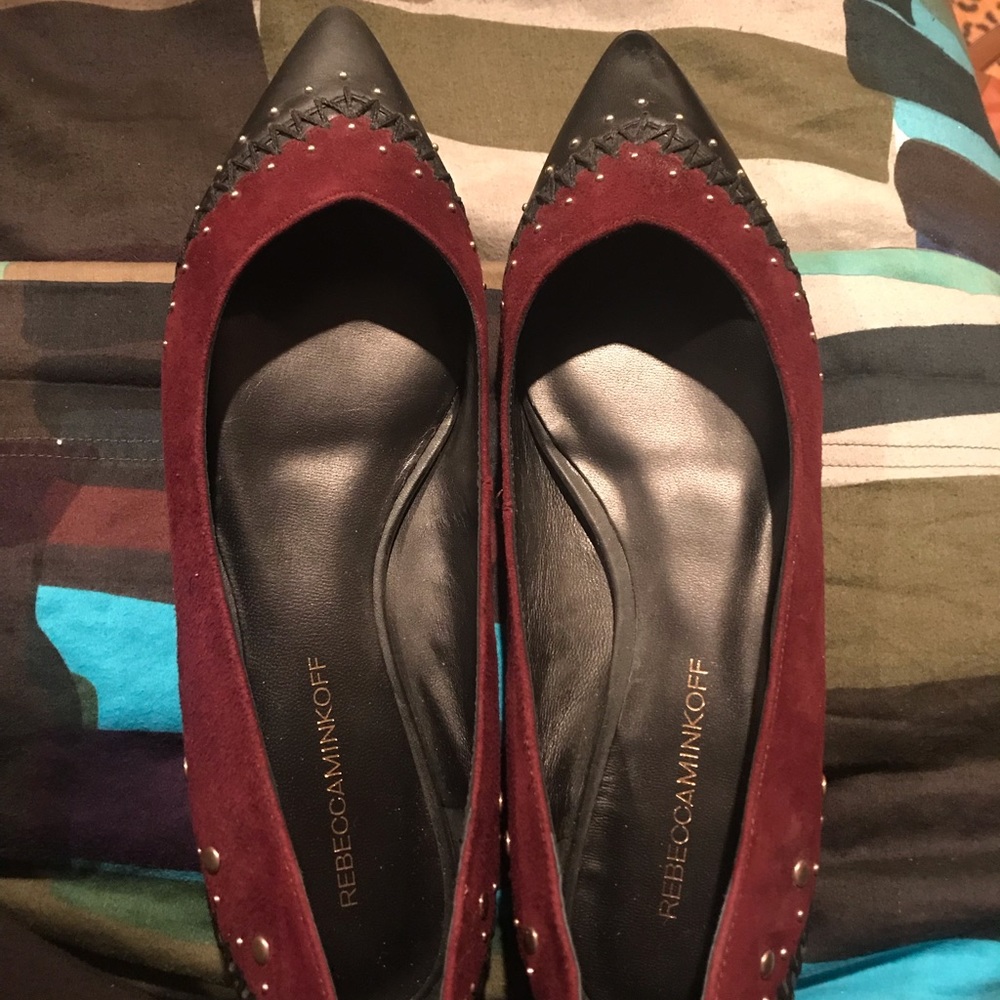 Rebecca Minkoff suede and leather flats with studs